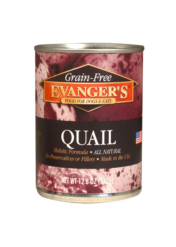 Evangers 12.8oz can Dog and Cat Grain Free Quail