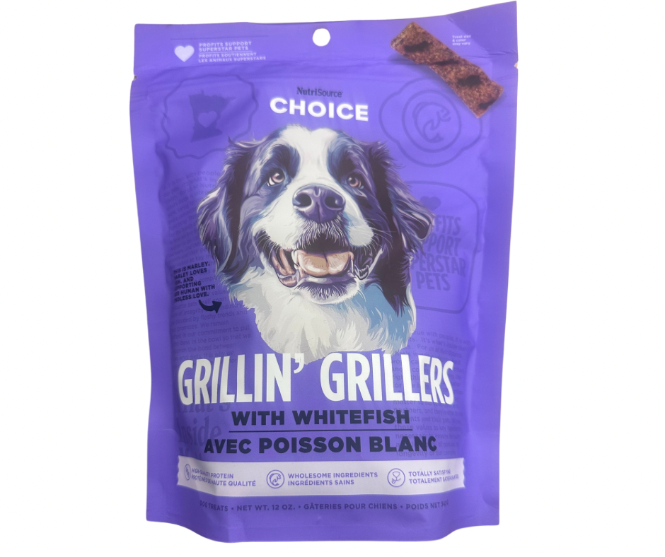 Nutrisource Choice Grillin Grillers Whitefish Dog Treats