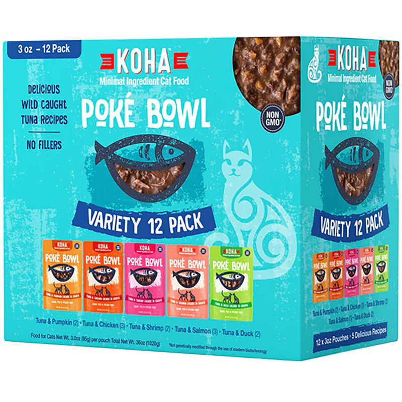 Koha 3oz Cat Poke Bowl Variety Pack-12 packs
