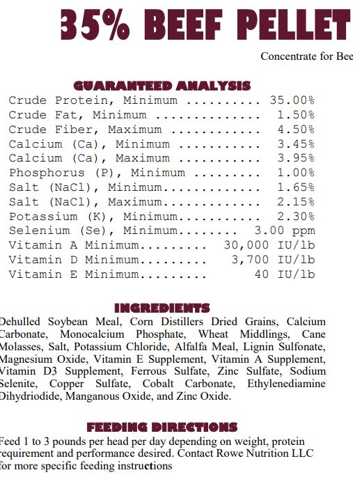 Rowe 35% Beef Pellet