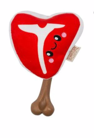 Territory 8In Steak meat on Bone Plush Dog Toy