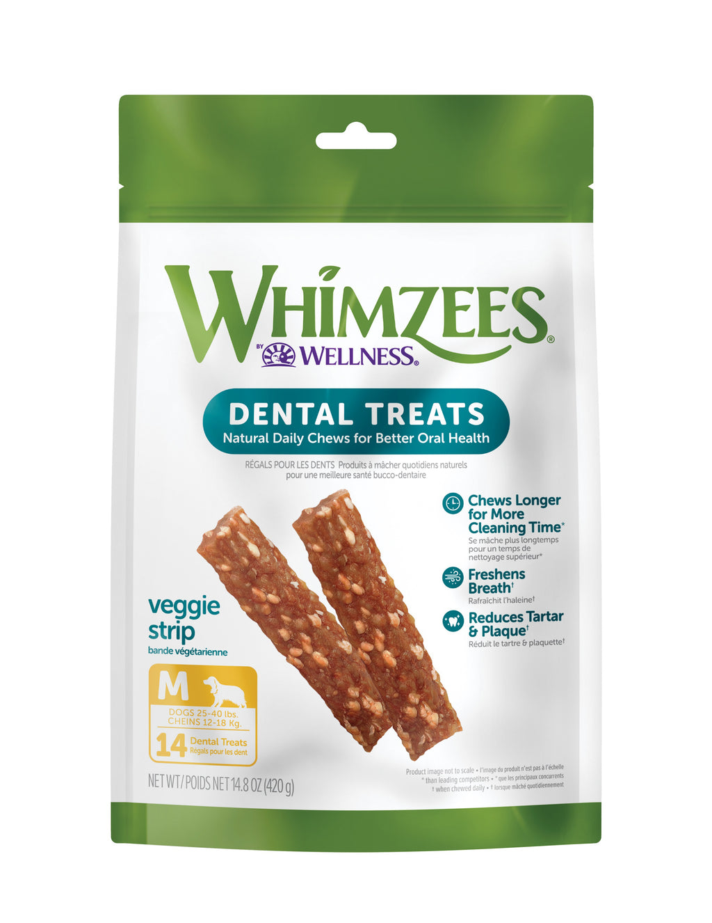 WHIMZEES 5.9 IN. Med Veggie Strip Dental Treat
