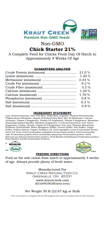 Kraut Creek Non-GMO 21% Chicken Starter Mash