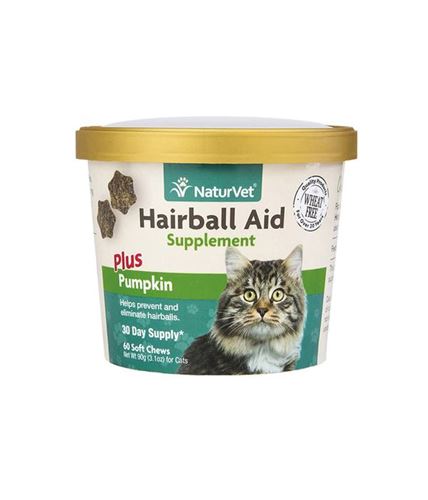 NaturVet Cat Hairball Plus Pumpkin Soft Chews