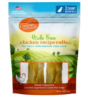 Canine Naturals Hide Free Chicken Chews 4in-2 per Pk