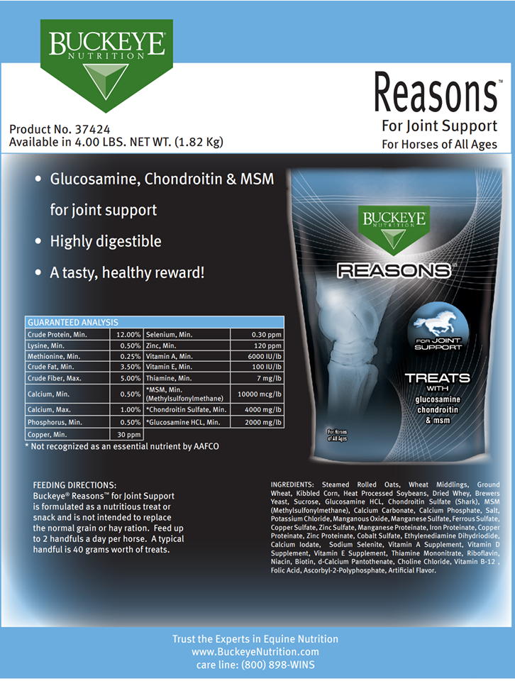 BUCKEYE™Nutrition Reasons Horse Treats 4lbs