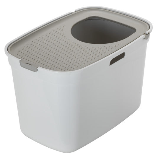 Moderna White & Grey Top Entry Closed Cat Litter Box