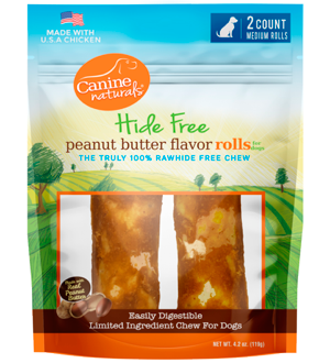 Canine Naturals Hide Free Peanut Butter Chews 2Pk