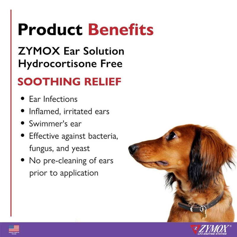 Zymox Ear Solution W/.5% Hydrocortisone 1.25oz bottle