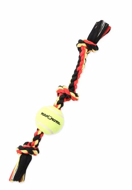 Mammoth MIni 3 knot Rope Tug Tennis ball Toy