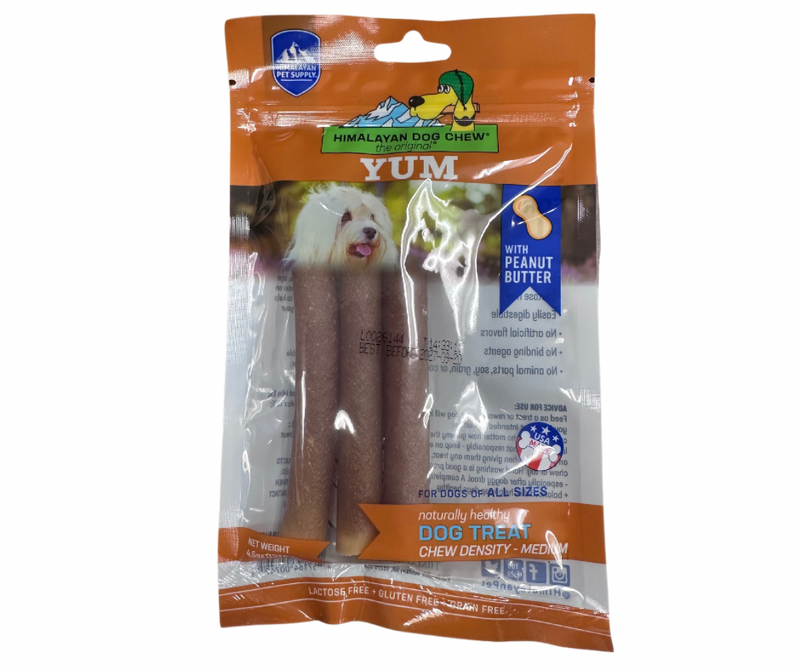Himalayan Pet Supply Yaky Yum Cheese Stick Peanut Butter Flavor 4.5oz bag
