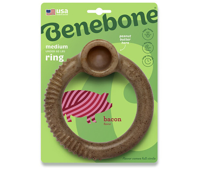 Benebone Bacon Ring Dog Chew Toy