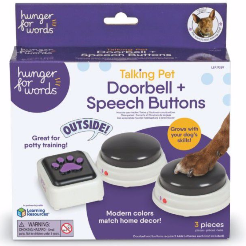 Brightkins Talking Pet Doorbell & 2 Pack Speech Buttons
