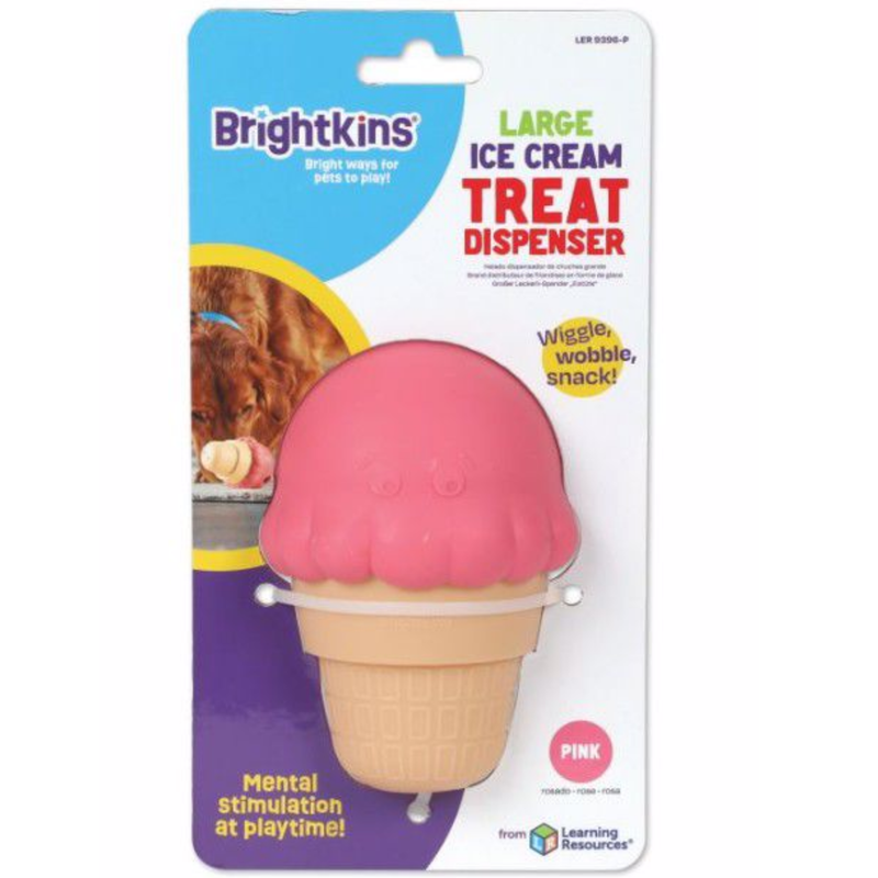 Brightkins Ice Cream Treat Dispenser Interactive Dog Toy Assorted Colors