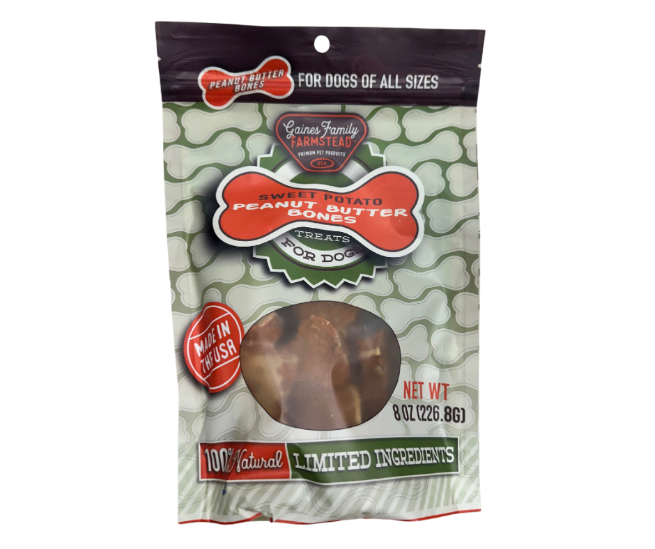 Gaines Family Farmstead Sweet Potato Peanut Butter Bones