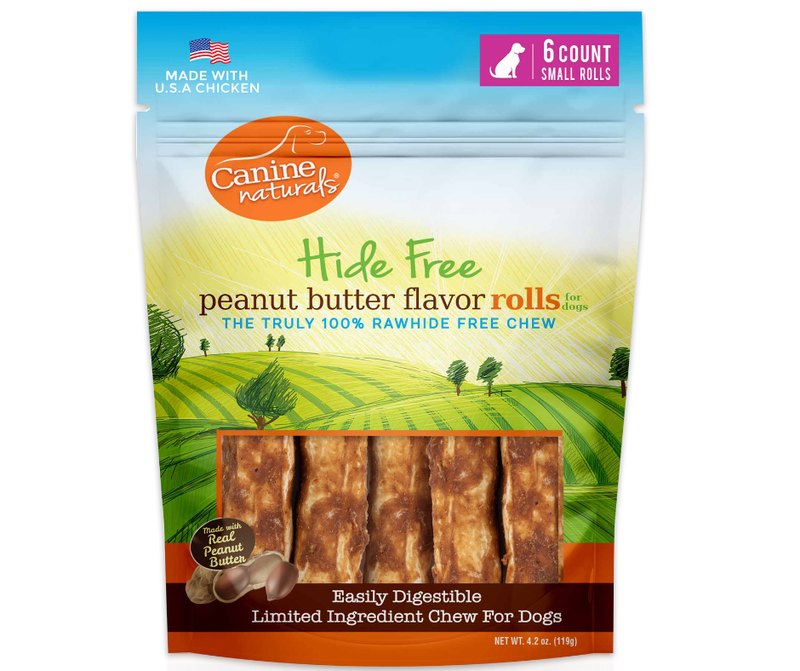 Canine Natural Mini Roll 2.5 in Peanut Butter-6 per pack