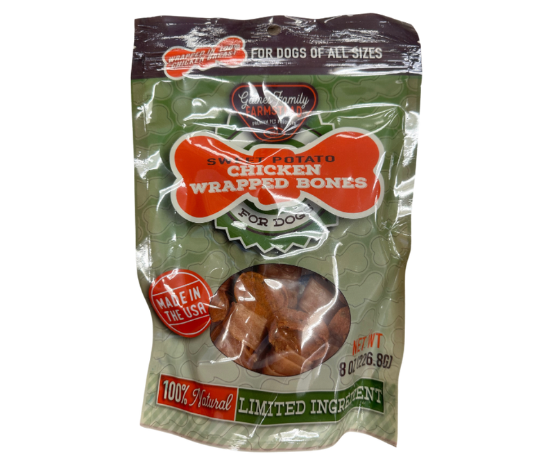 Gaines Family Dog Sweet Potato Chicken Wrap Bones 8 oz.