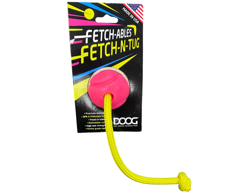 Doog Dog Toy Pink Fetchable Ball with Rope