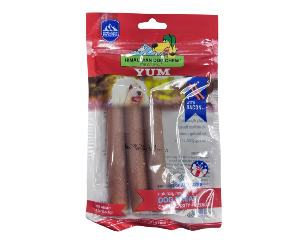 Himalayan Pet Supply Yaky Yum Cheese Stick Bacon 4.5oz Bag