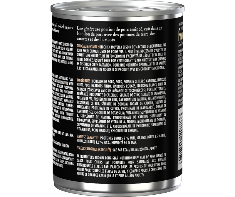 Fromm Family Four Star Shredded Pork Entree Canned Dog Food