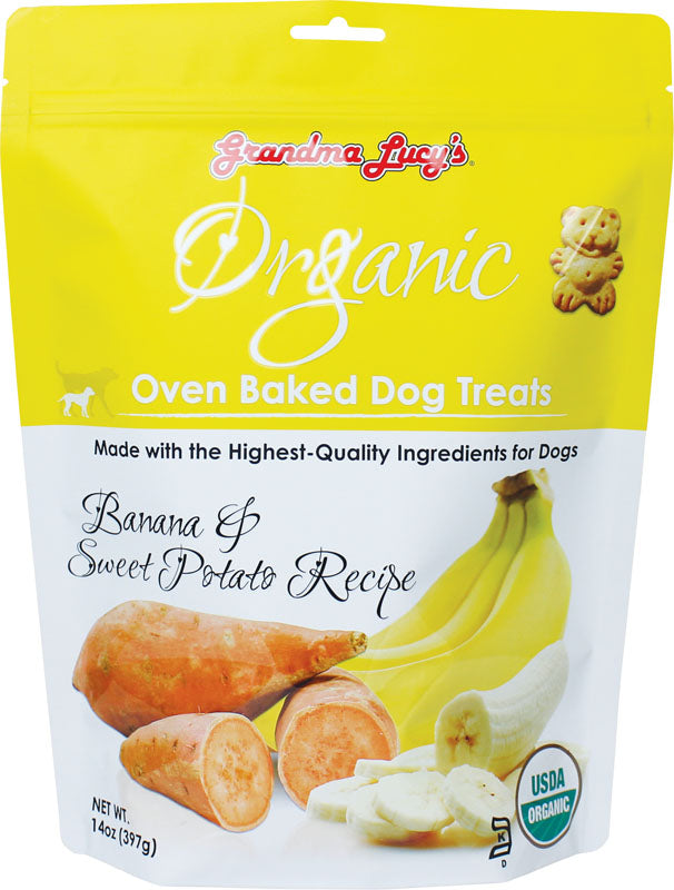 Grandma Lucy's Organic Banana/Sweet Potato Oven Baked Dog Treats 14oz