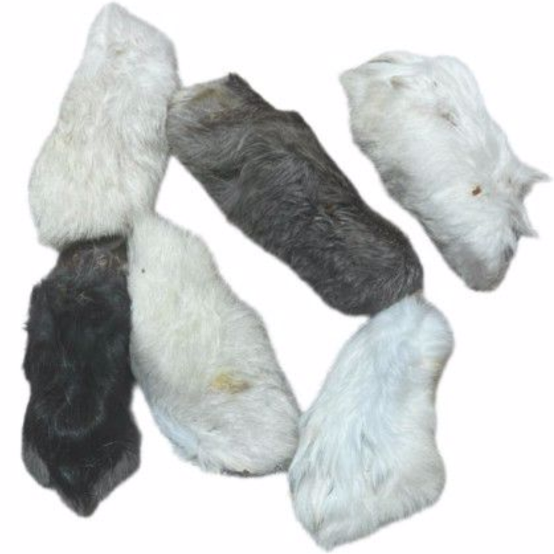 Great Lakes Bulk Medium Rabbit Feet with Hair Dog Chews