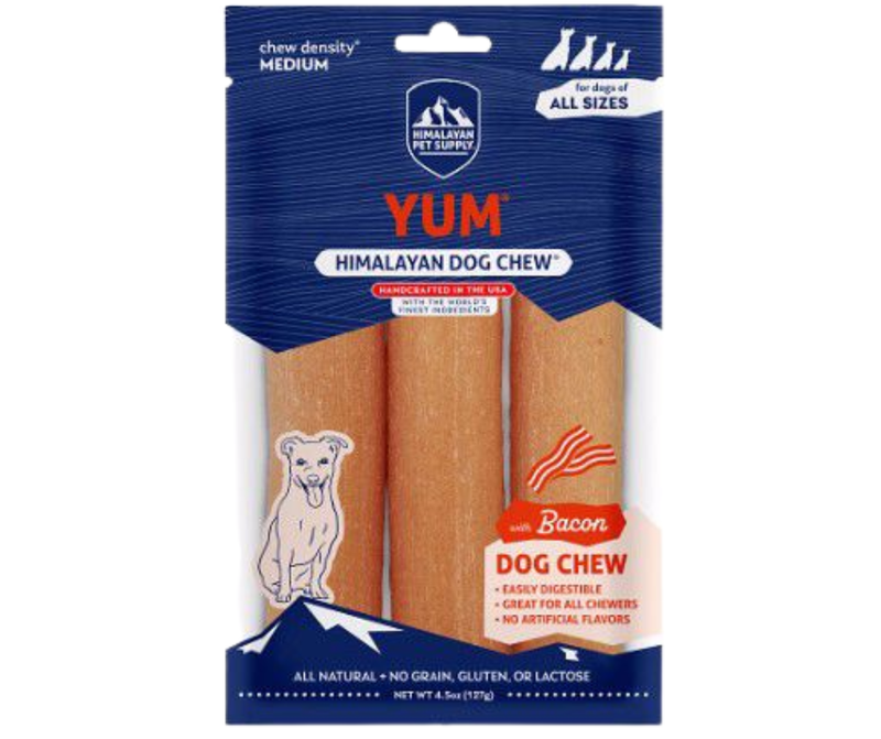 Himalayan Pet Supply Yaky Yum Cheese Stick Bacon 4.5oz Bag