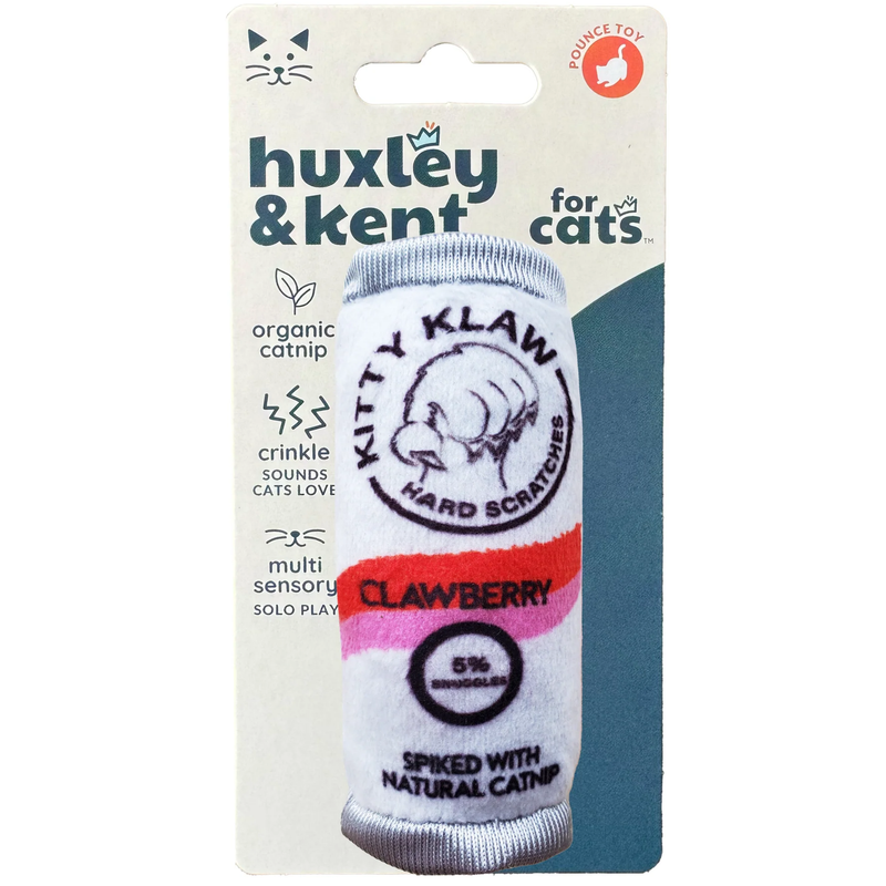 Huxley & Kent Kitty Klaw Clamberry Organic Catnip Plush Crinkle Cat Toy