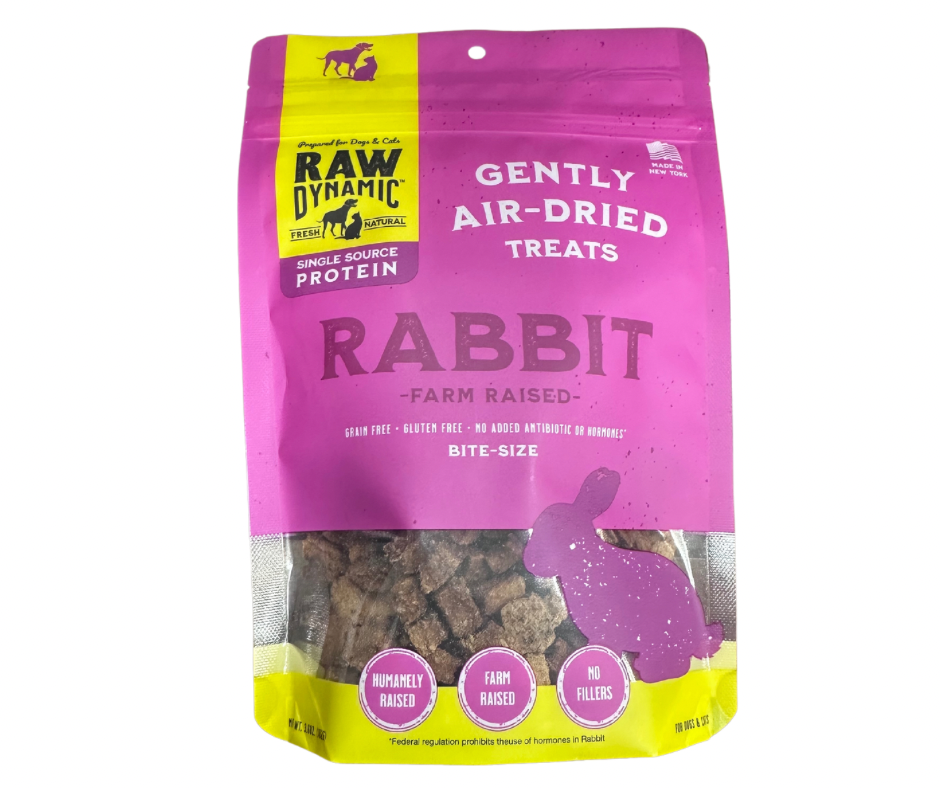 Raw Dynamic Gently Air Dried Rabbit Treats 3.6oz