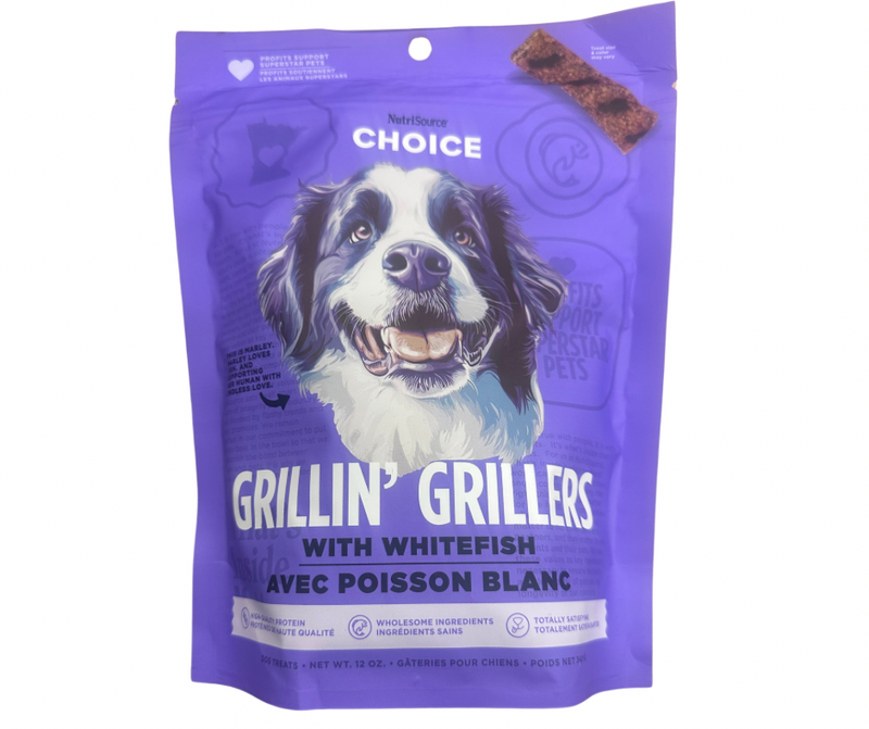 Nutrisource Choice Grillin Grillers Whitefish Dog Treats