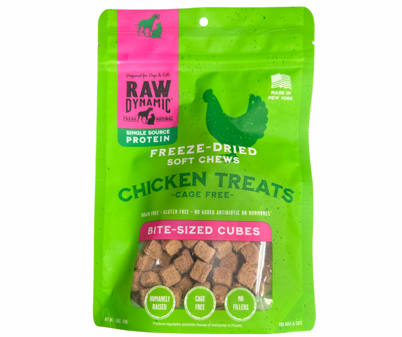 Raw Dynamic Freeze Dried Soft Chews Cage Free Chicken Treats 1.5oz