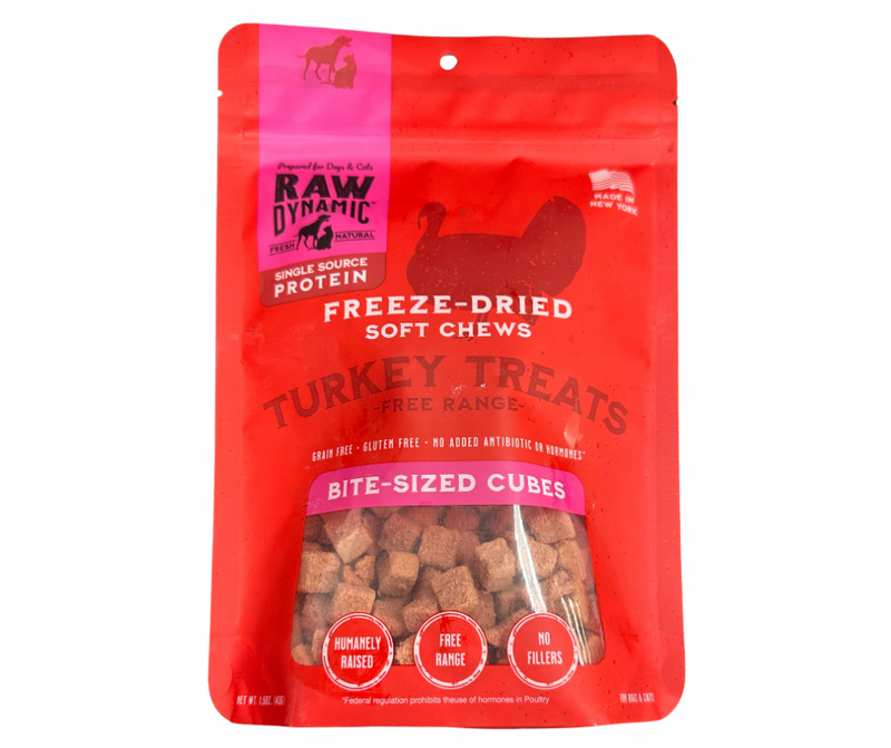 Raw Dynamic Freeze Dried Soft Chews Free Range Turkey Treats 1.5oz