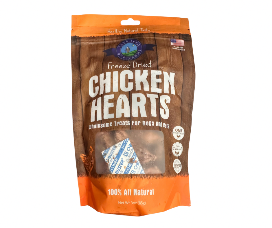 Shepherd Boy Farms Freeze Dried Chicken Hearts 3oz