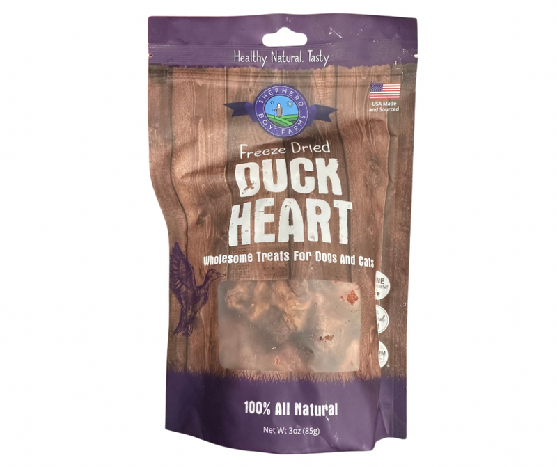 Shepherd Boy Farms Freeze Dried Duck Hearts 3oz