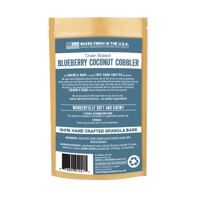 K9 Granola Blueberry Coconut Cobbler Granola Bark
