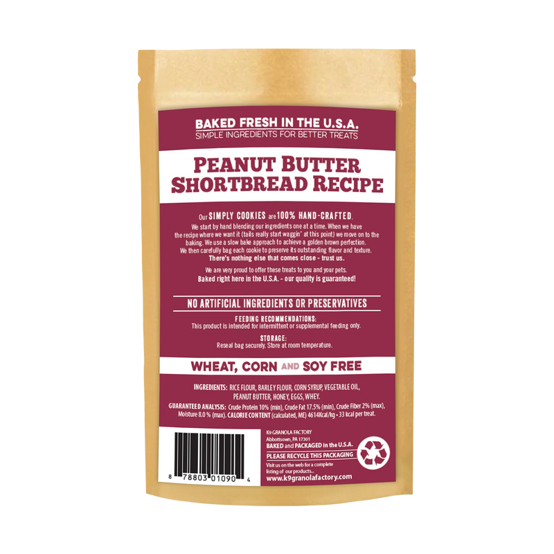 K9 Granola Peanut Butter Shortbread Simply Cookies