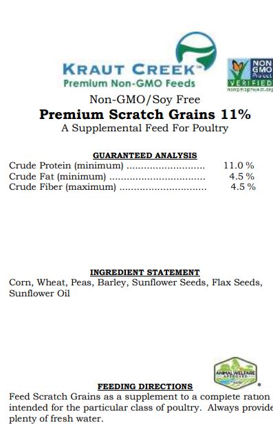 Kraut Creek Non-GMO Soy Free 11% Scratch Grains