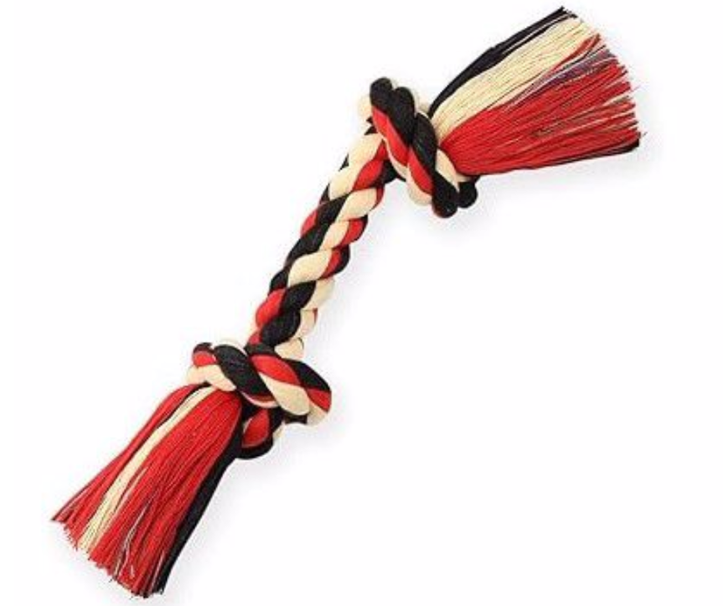 Mammoth Flossy Chews 12" Medium Colored Rope Bone Dog Toy (Assorted Colors)