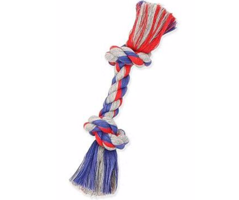 Mammoth Flossy Chews 9" Small Colored Rope Bone Dog Tug Toy (Assorted Colors)