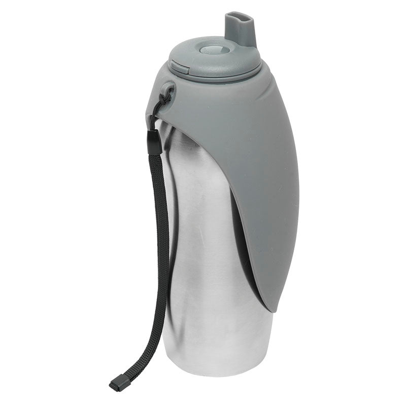 Messy Dog Stainless Travel Water Bottle with Silicone Flip Up Bowl Holds up to 24oz