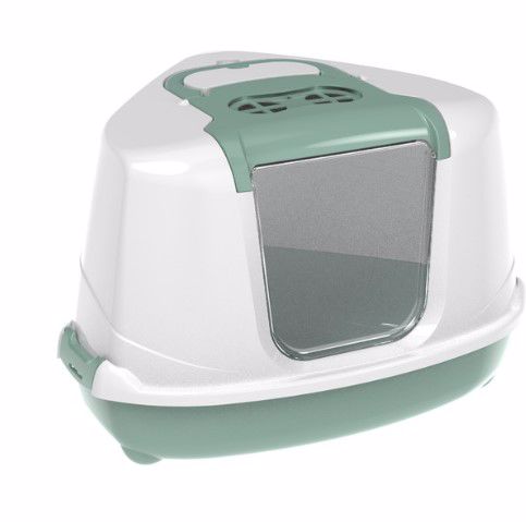 Moderna Flip Corner Closed Litter Box Soft Green