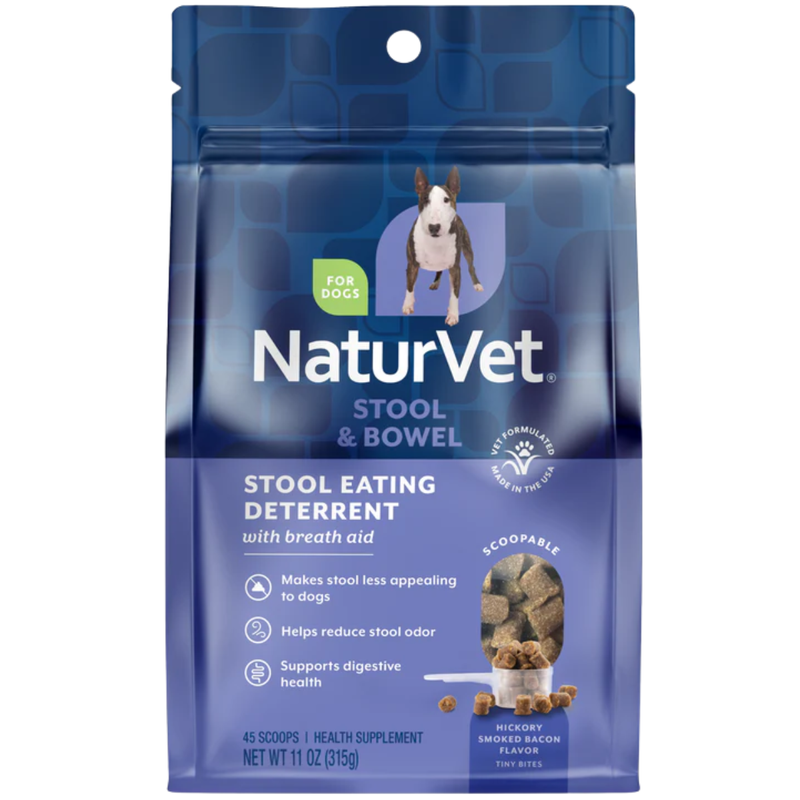 NaturVet Stool & Bowel Stool Eating Deterrent with breath aid Scoopables