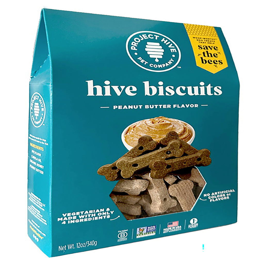 PROJECT HIVE 12 OZ DOG HIVE BISCUITS PEANUT BUTTER TREATS