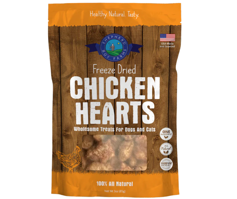 Shepherd Boy Farms Freeze Dried Chicken Hearts 3oz