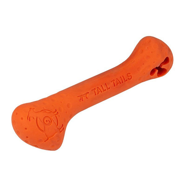 TALL TAILS 9 IN DOG TOY GOAT RUBBER BONE ORANGE