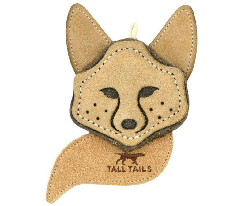 Tall Tails 4-in Natural Leather Fox Toy