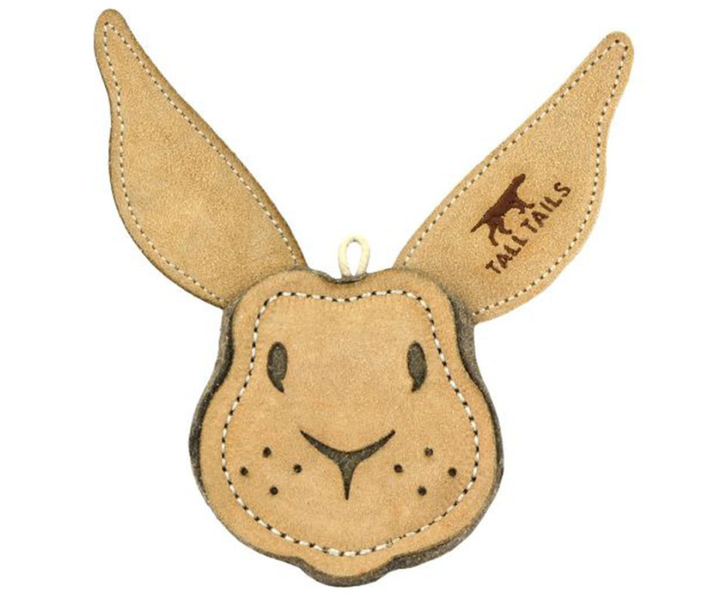 Tall Tails 4-in Natural Leather & Wool Rabbit Toy