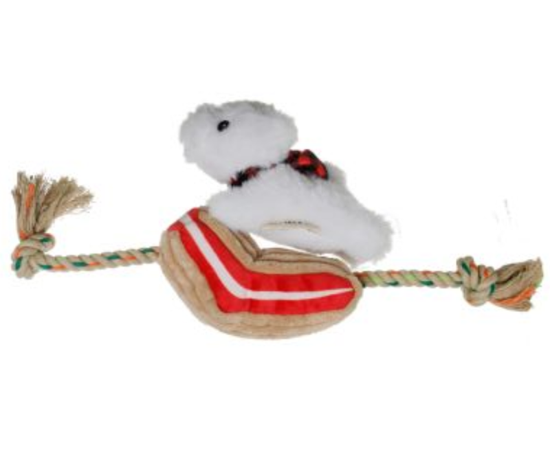 Tall Tails 8in Polar Bear With Sled Squeaker