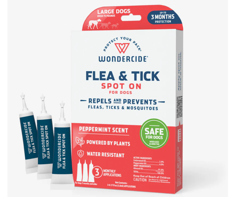 Wondercide Flea & Tick Peppermint Spot On For Large Dogs 3 Pack