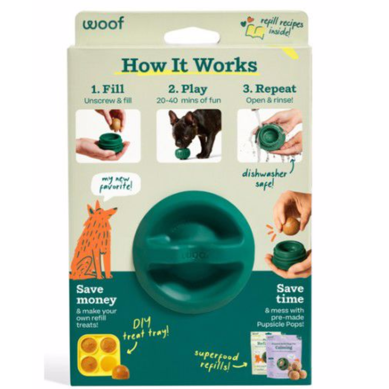 Woof Forest Green Pupsicle Dog Treat Toy
